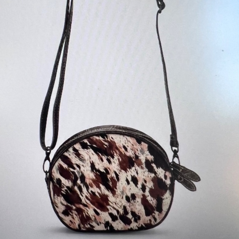 Tony Lama Hair On Canteen Crossbody Purse - Picture 3 of 8